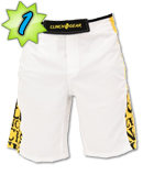 Clinch Gear White Grease Fight Shorts