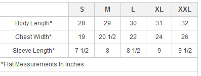 Jaco Shorts Size Chart