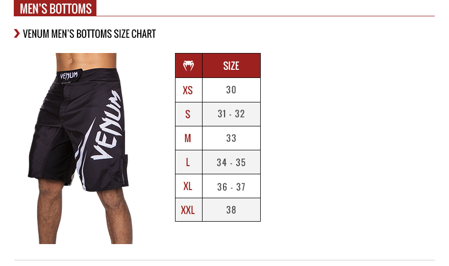 Venum Hoodie Size Chart