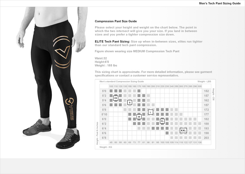 Venum Spats Size Chart